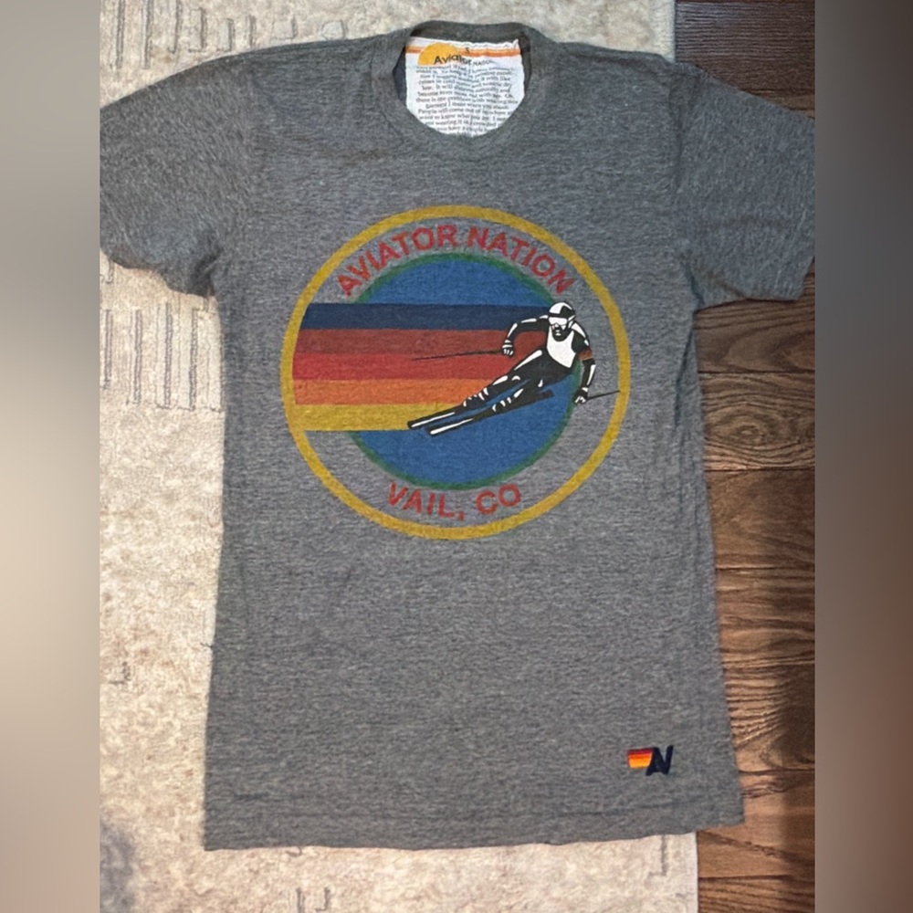 Gray Aviator Nation Vail t-shirt